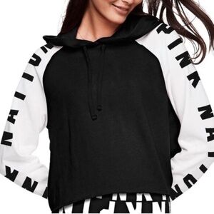 NWT Victoria's Secret PINK black and white hoodie and matching leggings set Sz M